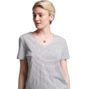 Organic cotton girl's v-neck and chest pocket t-shirt Superdry Studios